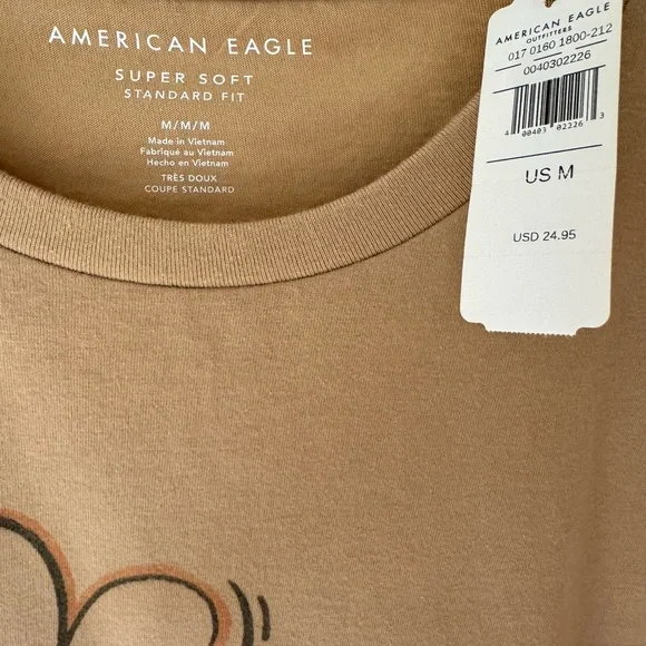 AE Super Soft Smiley Graphic T-Shirt, Women’s Size M - Picture 3 of 5